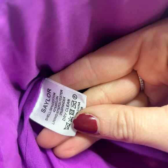 NEW SAYLOR Purple Cropped Lace Long Sleeve Corset Blouse Crop Top XS Feminine - Picture 8 of 9